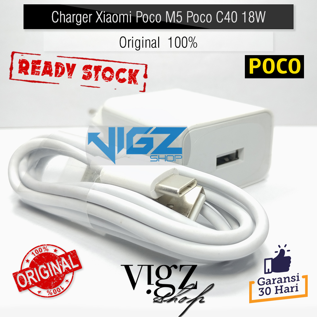 Charger Xiaomi Poco M5 Poco M3 Pro Poco C40 18W Original 100%