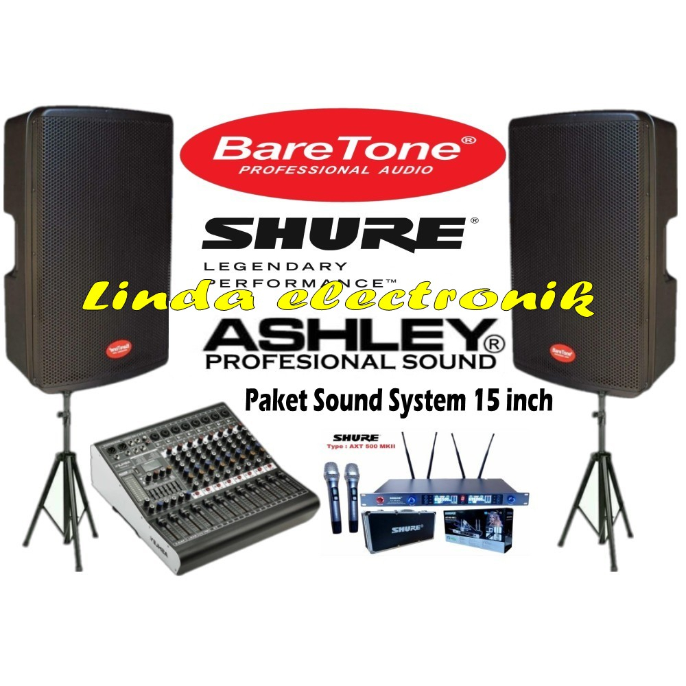 paket sound baretone max15rc 15 inch shure axt500 ll ashley super m8