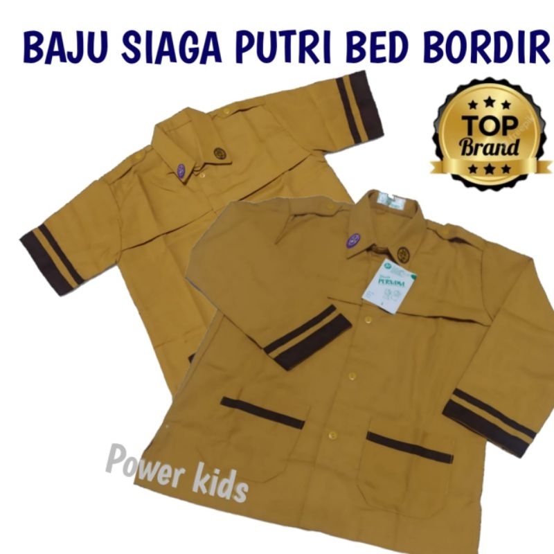 Baju pramuka siaga putri korjasena bed bordir di kerah