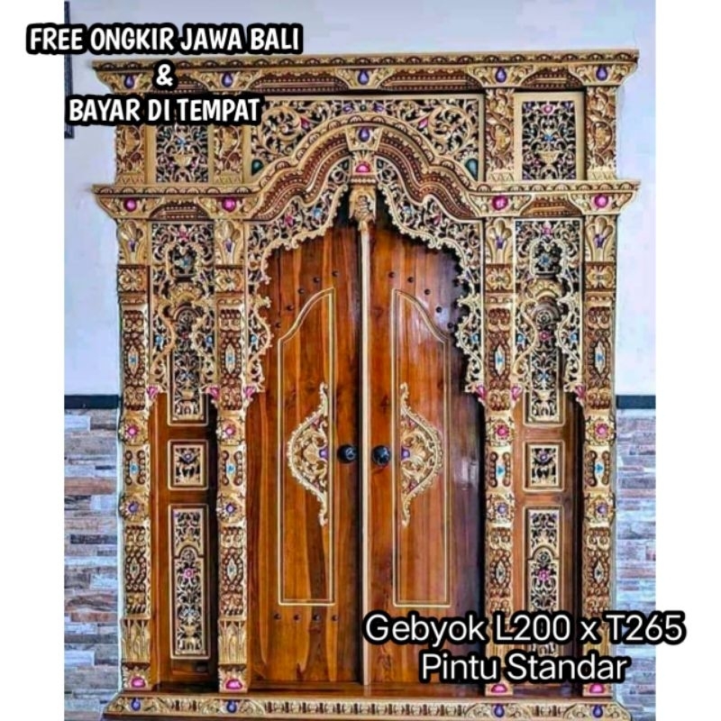 Gebyok Jawa L 200 x T 265 Kayu Full Jati Gebyok 2,5 Meter