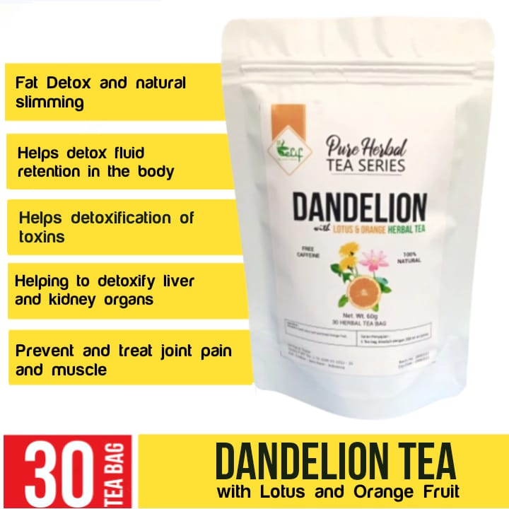 

ELIF TEA Dandelion Lotus Orange Tea : Clean Toxic Slimming & Detox (30 Tea Bag)