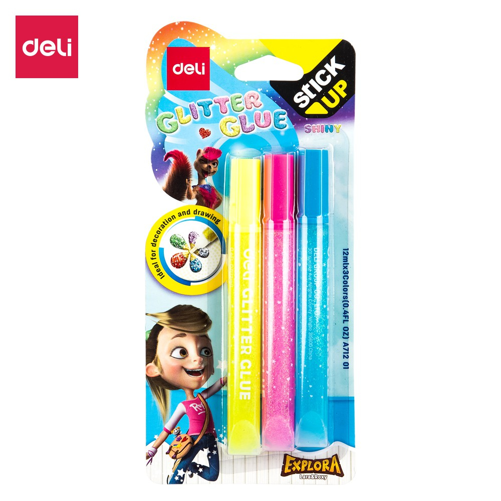 

Lem Glitter Glue DELI EA71201 3 Warna Neon