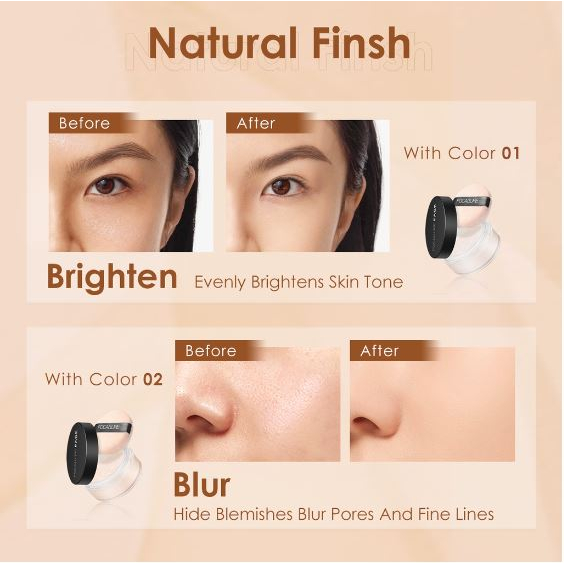 FOCALLURE Bedak Tabur Natural Tahan Lama Loose Powder Compact Powder Face Makeup  Waterproof