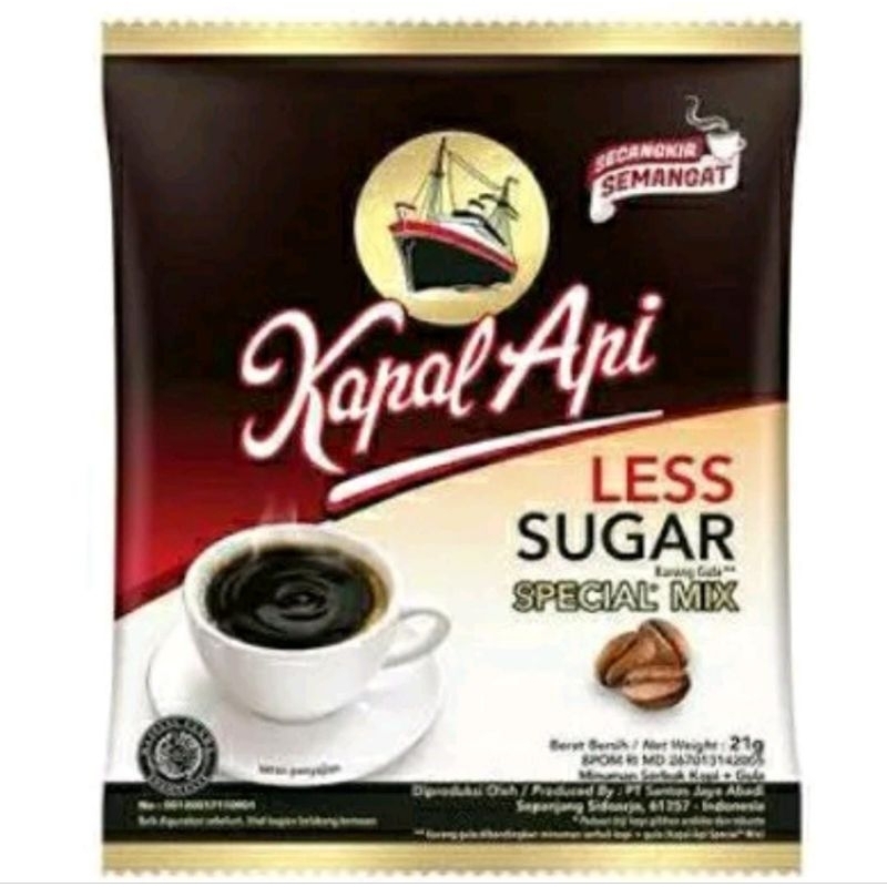 

[LESS SUGAR] Kopi Kapal Api Special Mix Less Sugar - 1 renceng @10x21gr