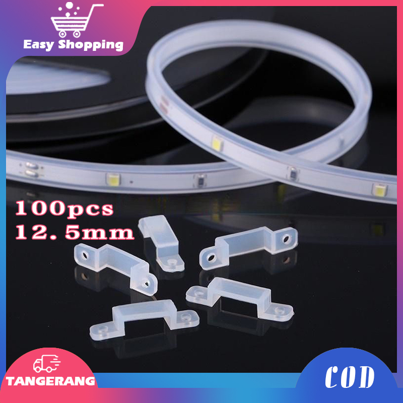 100pcs Klem Led Strip Transparan Dengan Sekrup 10*4mm Klem Lampu Led Strip Bening