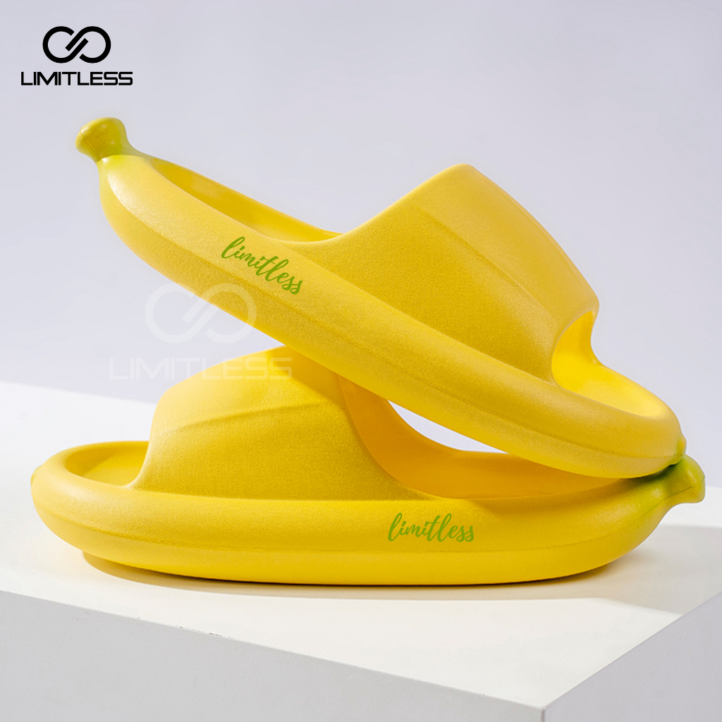 Sendal Banana Anak Slop Perempuan Laki Laki Sandal Anak Pisang Unisex Slip On Rumah Empuk Lucu Sandal Selop Pisang