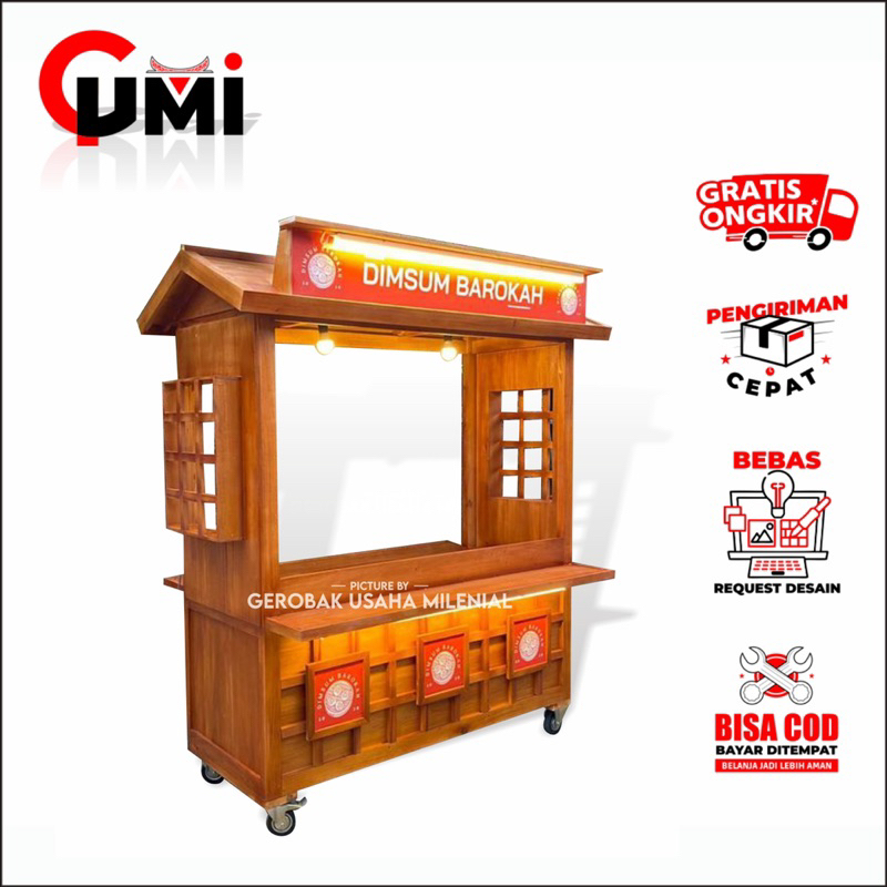 Gerobak Takoyaki Model Kekenian - Gerobak Jualan Takoyaki Milenial