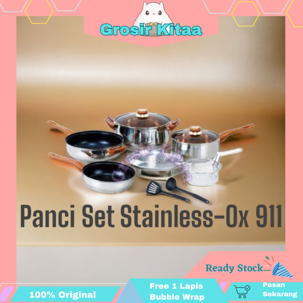 Oxone OX911 Panci Set Stainless Steel 6 pcs Ox 911