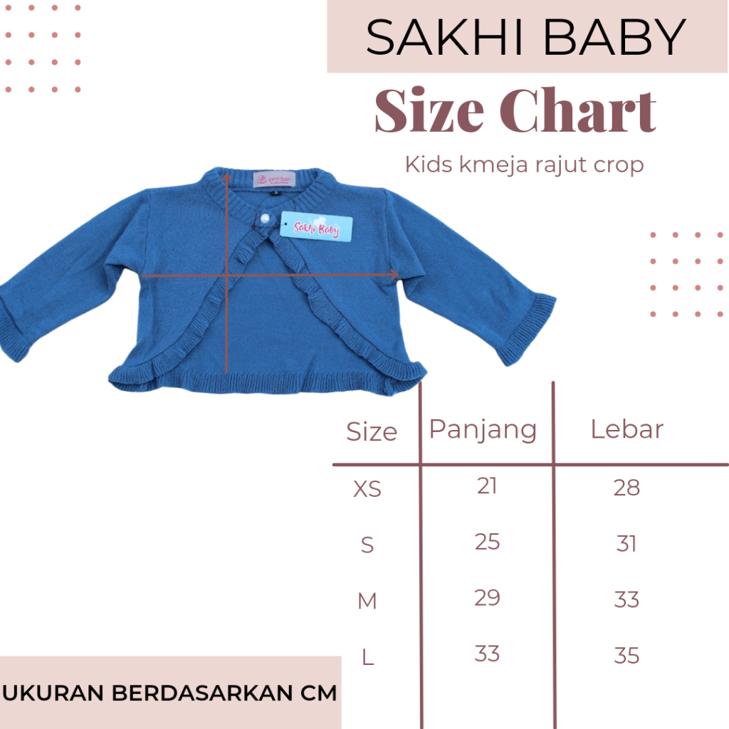 Sakhi Baby Kemeja Rajut Crop Balero Anak Perempuan Sweater Kardigan Rajutan