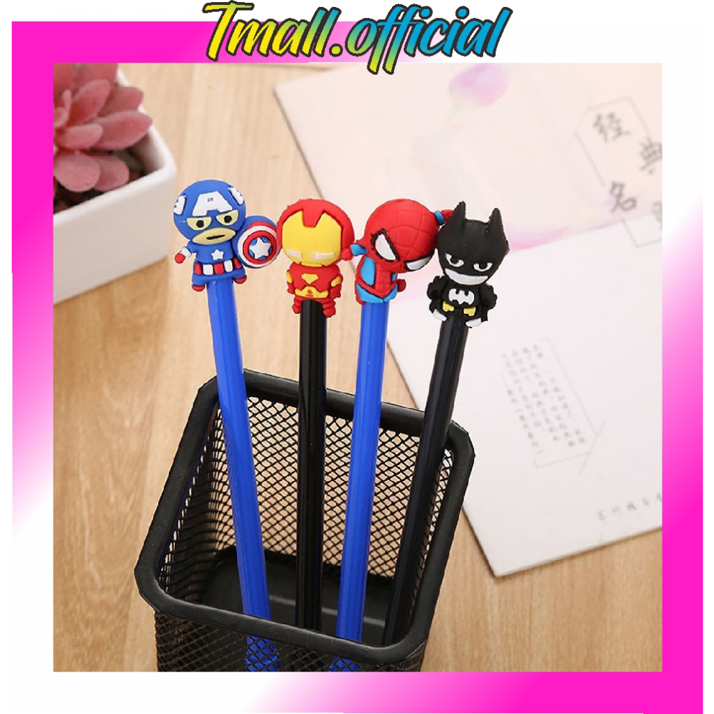 

❄ TMALL ❄ Pena Karakter SuperHero Gel Pulpen Karakter Pen Tinta Gel Lucu Alat Tulis Karakter Superhero 3D Murah Import S076