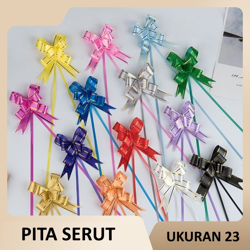 Pita Tarik Pita Dekorasi Pita Kado Pita Bingkisan Pita Parsel Pita Hampers Pita Goodie Bag Motif List Ukuran 23