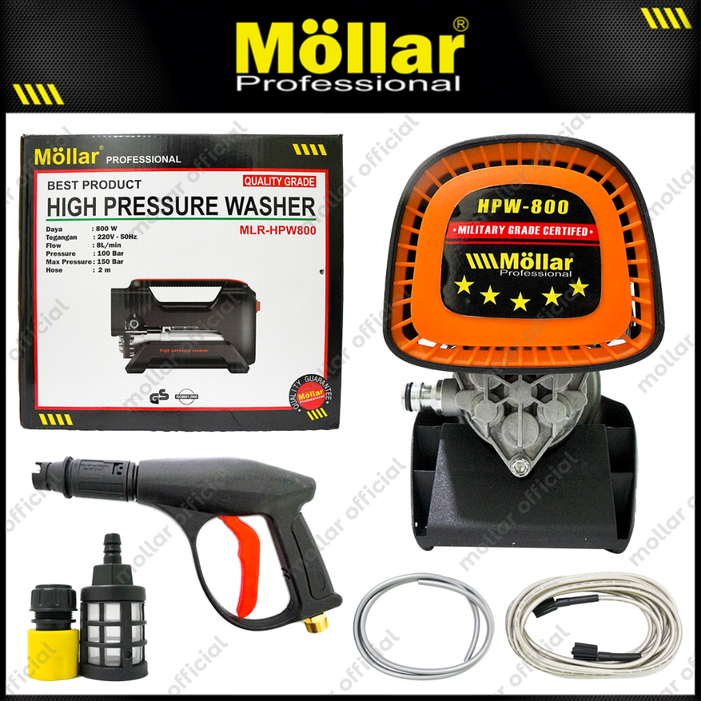 MOLLAR HPW800 Mesin Jet Cleaner Steam Alat Cuci Motor Mobil 800 Watt