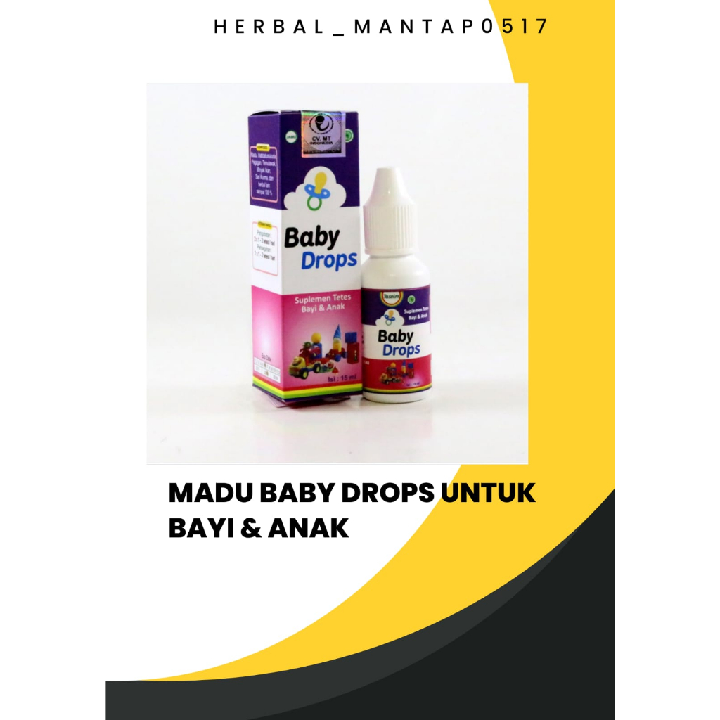 

Madu untuk balita Baby Drops suplemen Kesehatan Bayi & Anak Tasnim Baby Drops
