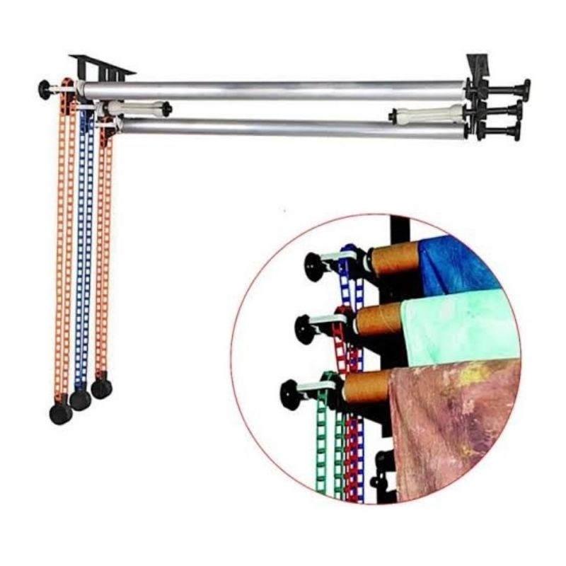 expander 1 2 3 4 6 set Komplit Bar Pipa Layar Background Roller Chairm Rante Backdrop Studio Dinding