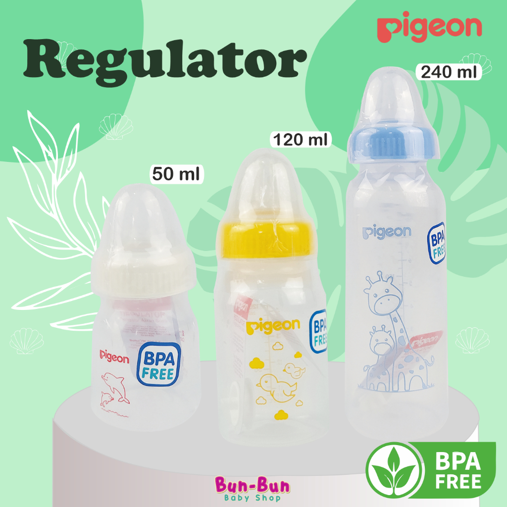 PIGEON Botol Susu Bayi Bottle Standard New Born Peristaltic Nipple PP RP 50ml 120ml 240ml Anti Sedak Kolik Non Regulator Silicone Dot Silikon Perlengkapan Baru Lahir Peralatan Makan Minum MPASI Baby Newborn Bunbunbabyshop