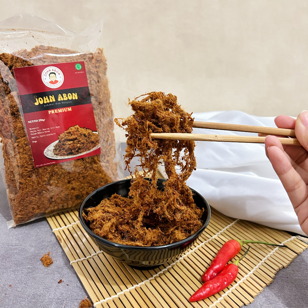 

[PREMIUM] John Abon - Abon Sapi 100% Halal No MSG No Pengawet - Makanan Kering - Abon Berkualitas - Pilihan Terbaik - Abon Enak