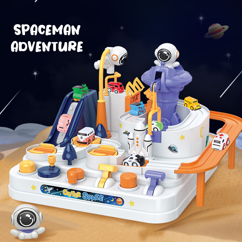 Car Adventure Track Mainan Anak Mobil mobilan +4 mobil Space Animals Engineering Spaceman