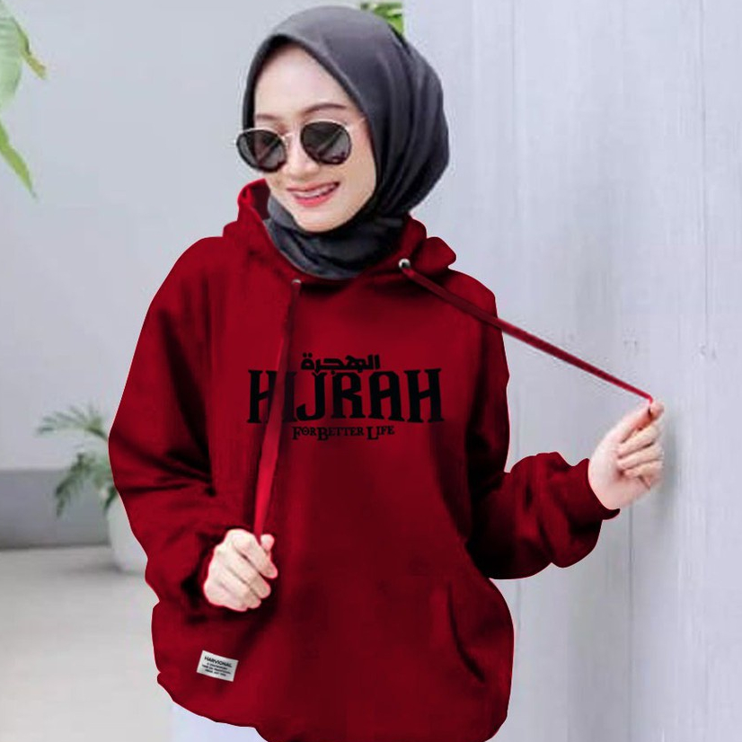 Parisdivarious Sweater Hoodie Jemper Hijrah Bahan Fleece Size S - XXL (Pria &amp; Wanita)