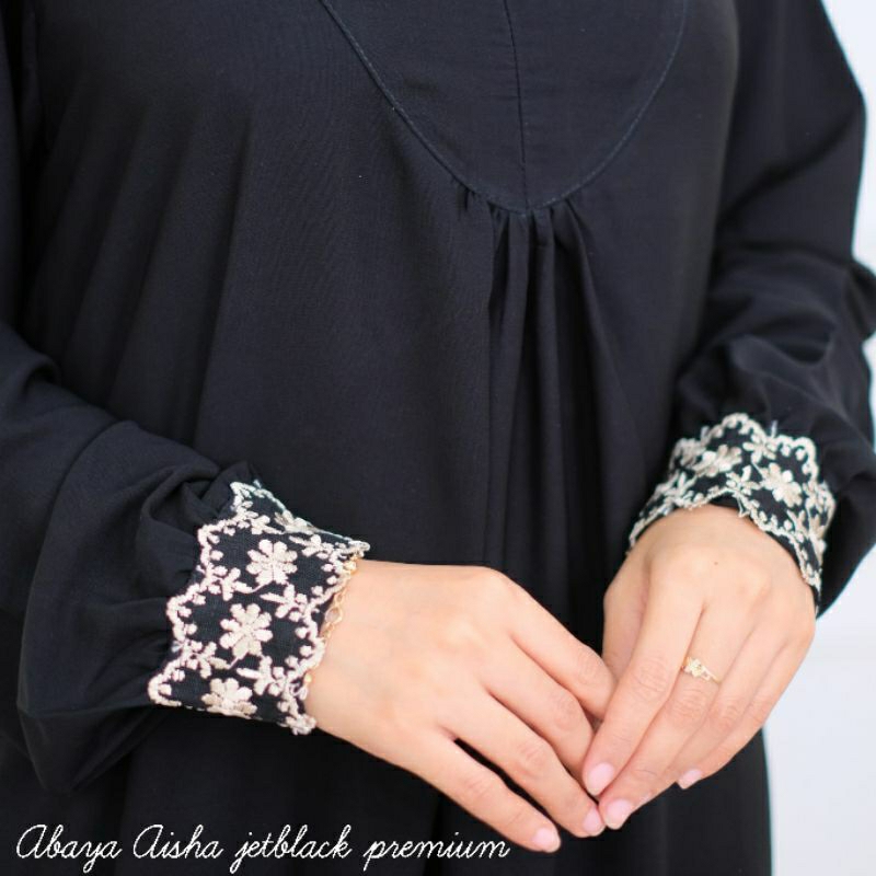 ABAYA LENGAN RENDA / ABAYA HITAM / GAMIS LENGAN RENDA / GAMIS RENDA / GAMIS JETBLACK PREMIUM