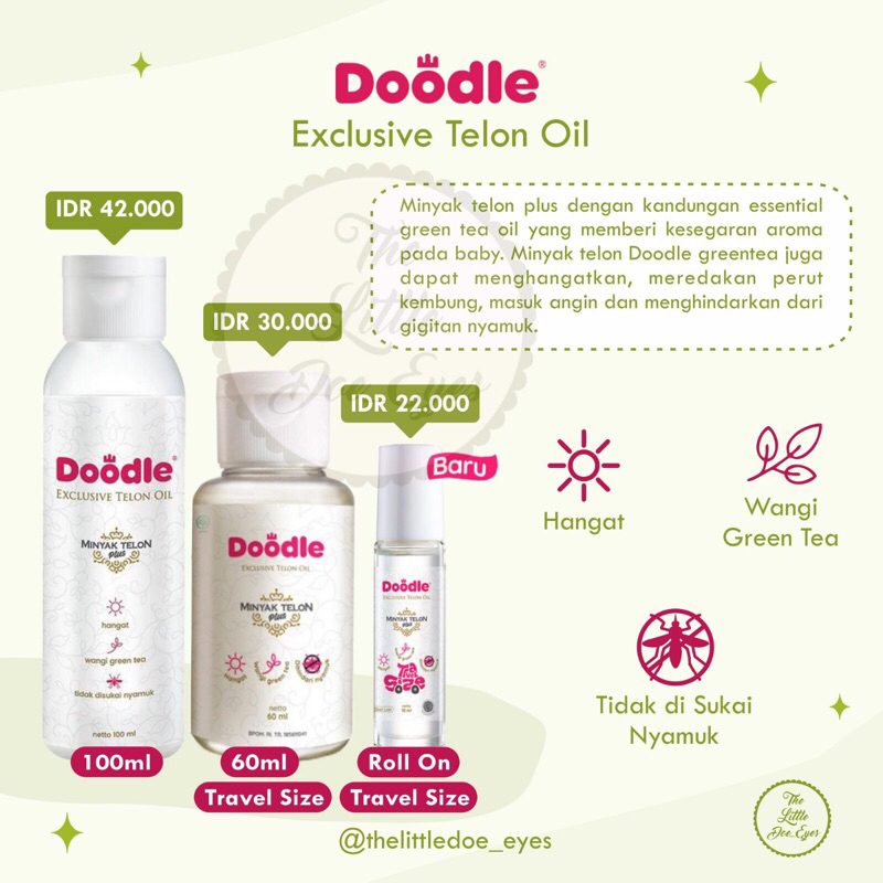 [READY] Minyak Telon Doodle Greentea 100ml