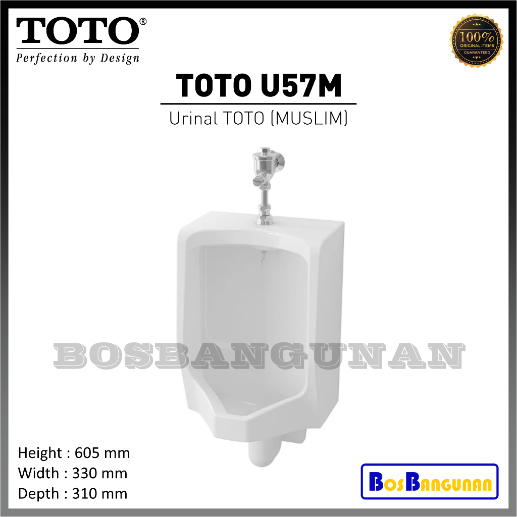 Urinal TOTO U 57 M Komplit + Pushkran / Urinal Muslim Moeslim / Urinal TOTO U57M Muslim