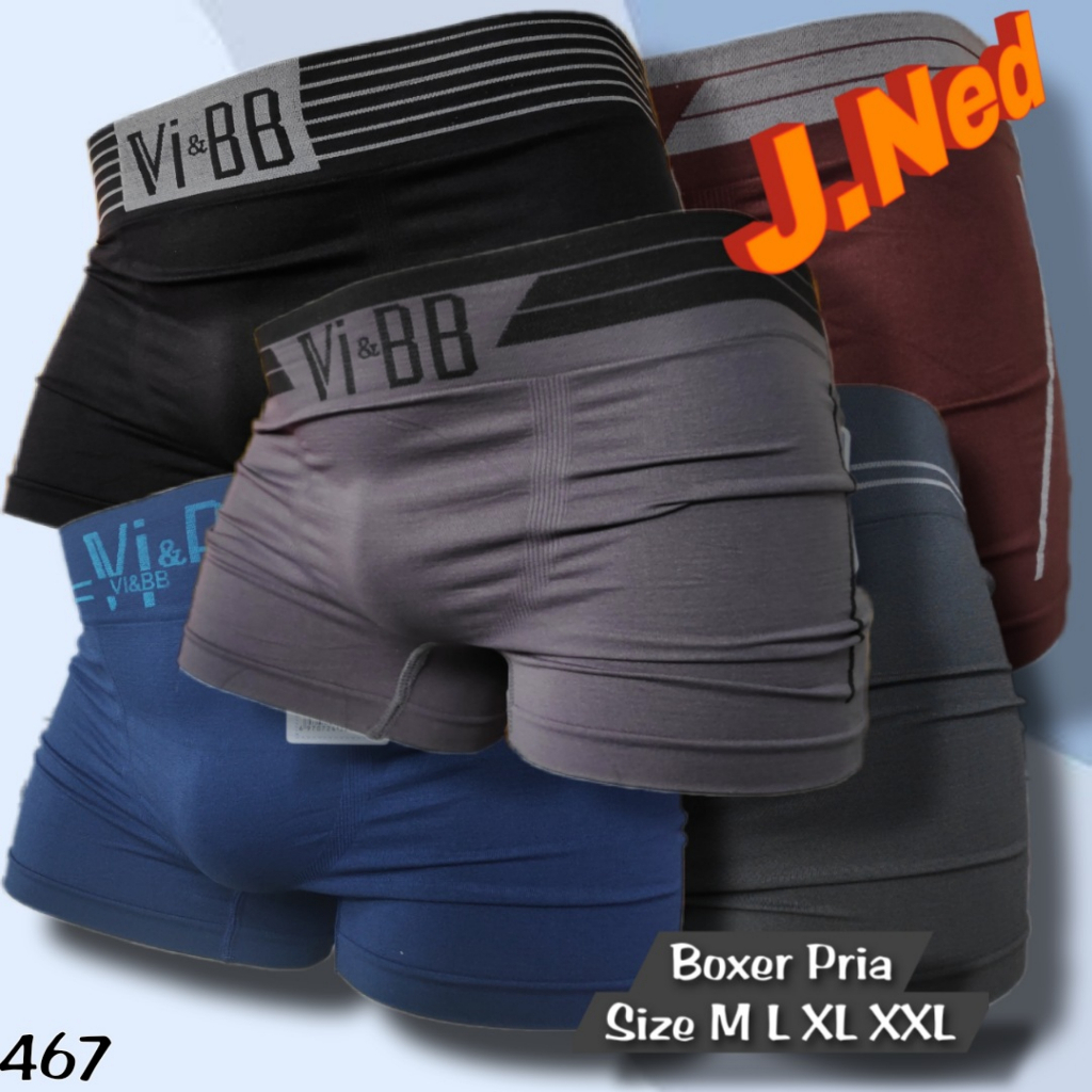 J467S (6 PCS) Celana Dalam Pria Boxer IMPORT M L XL