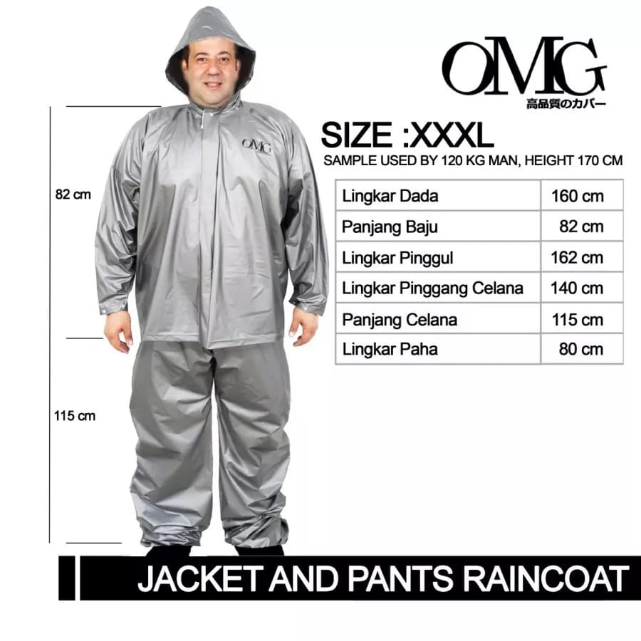 Jas Hujan Jumbo Besar Atas Bawah Jaket Celana Big Size Unisex Ekstra Large Jas Hujan Motor RainCoat Super Big