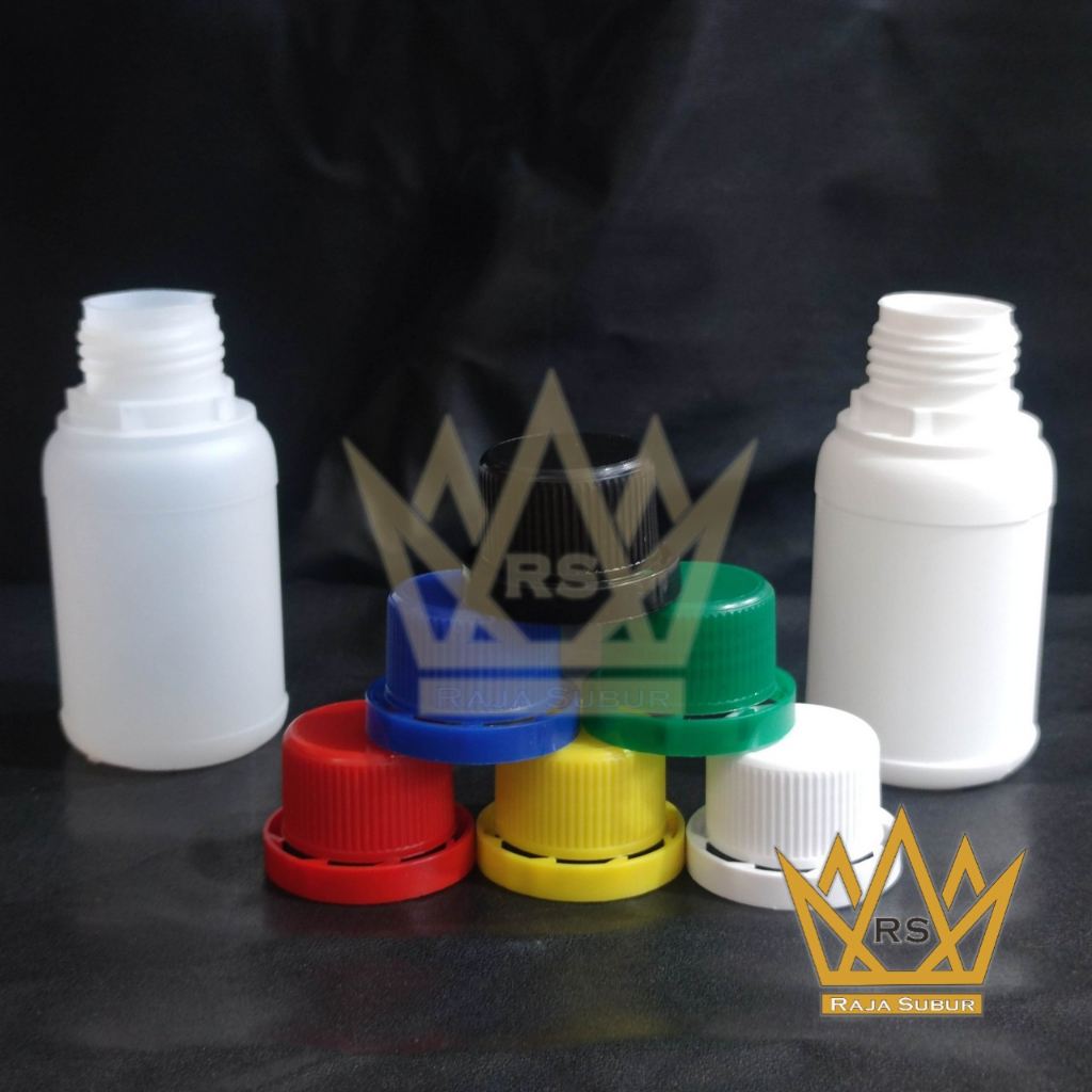 Botol LABOR 100 ml agro Pert 100ml Plastik HDPE pupuk Bulet solid cc putih bening