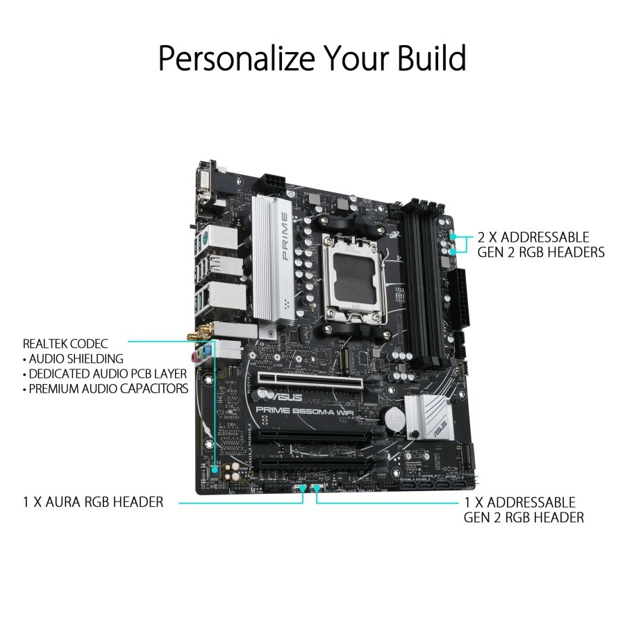 ASUS PRIME B650M-A WIFI | AM5, AMD B650, DDR5, USB3.2 Type-C, SATA3