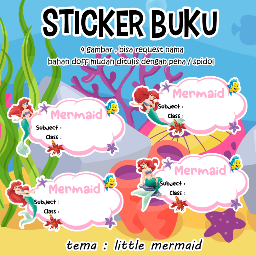 

Stiker Sticker Buku Mata Pelajaran Kelas Sekolah 6x3 cm 77 pcs