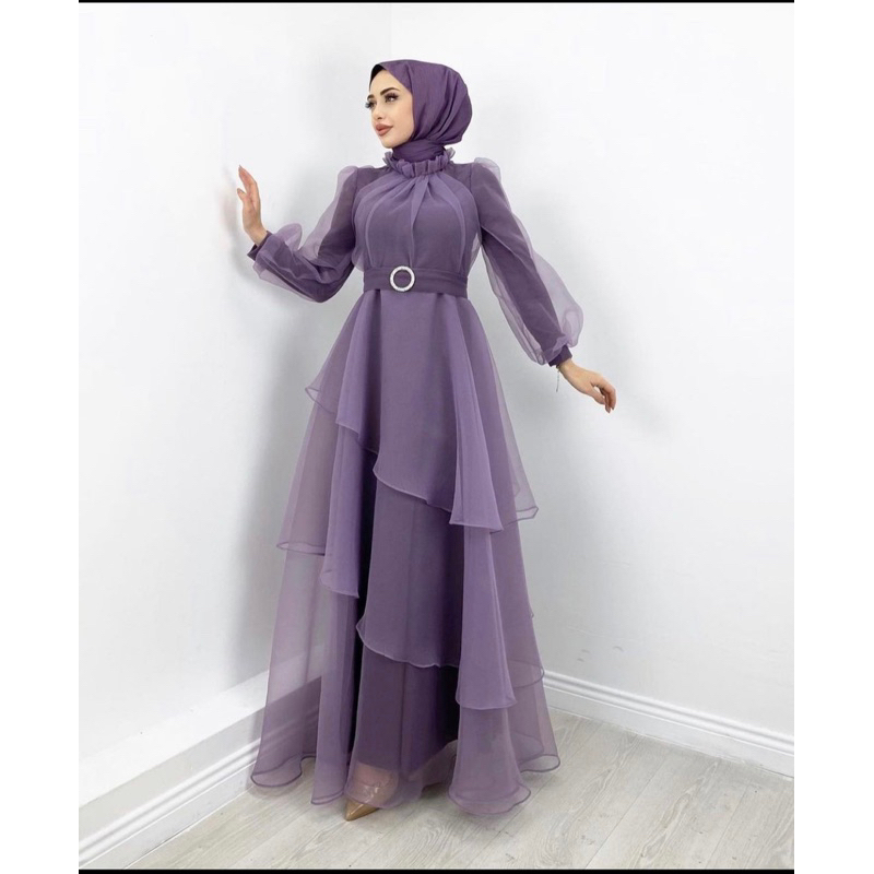 dress organza hijab dewasa