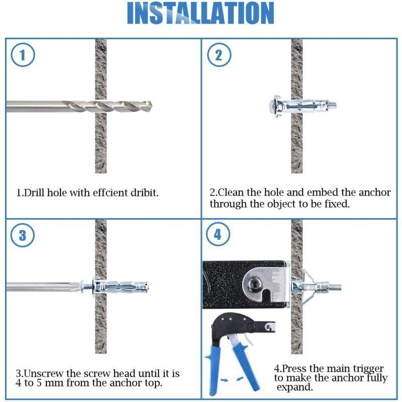 Heavy Duty Wall Anchor Gun Metal Setting Tool For Hollow Wall Anchor Plasterboard Fixing