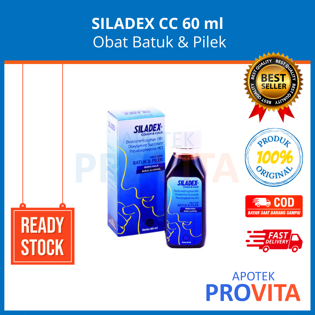 SILADEX COUGH & COLD 60 ml - Obat Batuk & Pilek, Bersin, Siladex CC, Siladex Biru