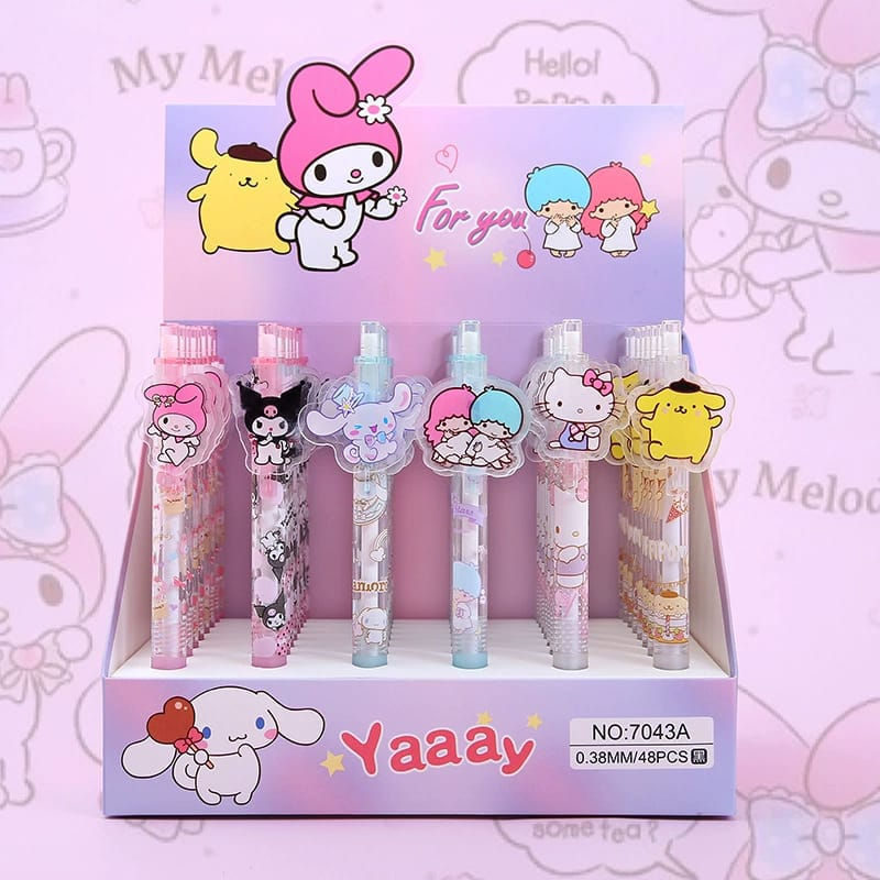 [ORGM] Aneka Pena Alat Tulis Kantor Perlengkapan Sekolah  Pulpen Gel Estetik Karakter Sanrio Kuromi Hello Kitty