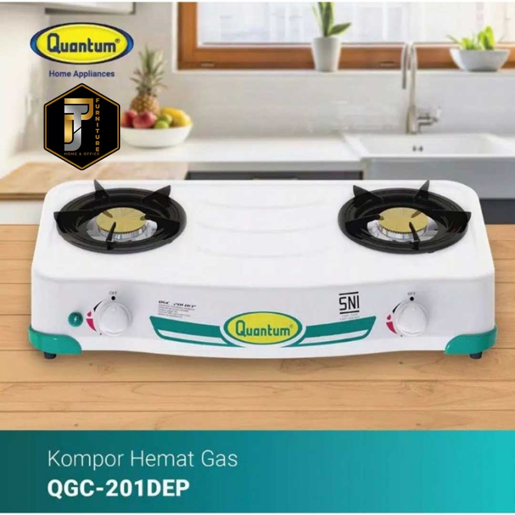 Kompor Gas 2 Tungku + Alarm Timer Quantum QGC 201 DEP Murah Pontianak
