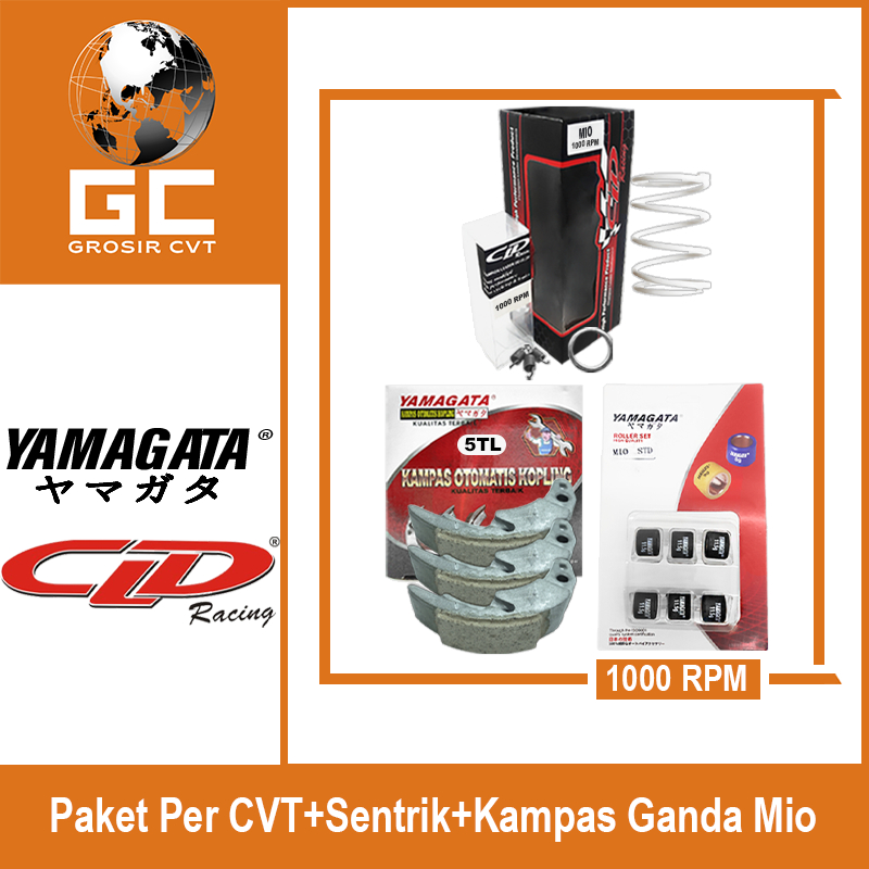 Paket Per CVT + Sentrik + Roller Kampas ganda Yamaha Mio Sporty Smile J Soul GT M3 S Z Fazzio Lexi X Ride Fino Freego 110/115/125 CLD YAMAGATA