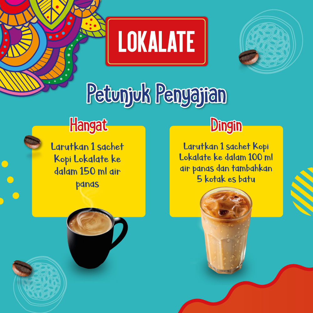 LOKALATE Kopi Kekinian - Sachet - Tinggi Vitamin A Lebih Rendah Gula - Rasa Gula Aren / Alpukat / Tape Ketan / Berondong / Andaliman