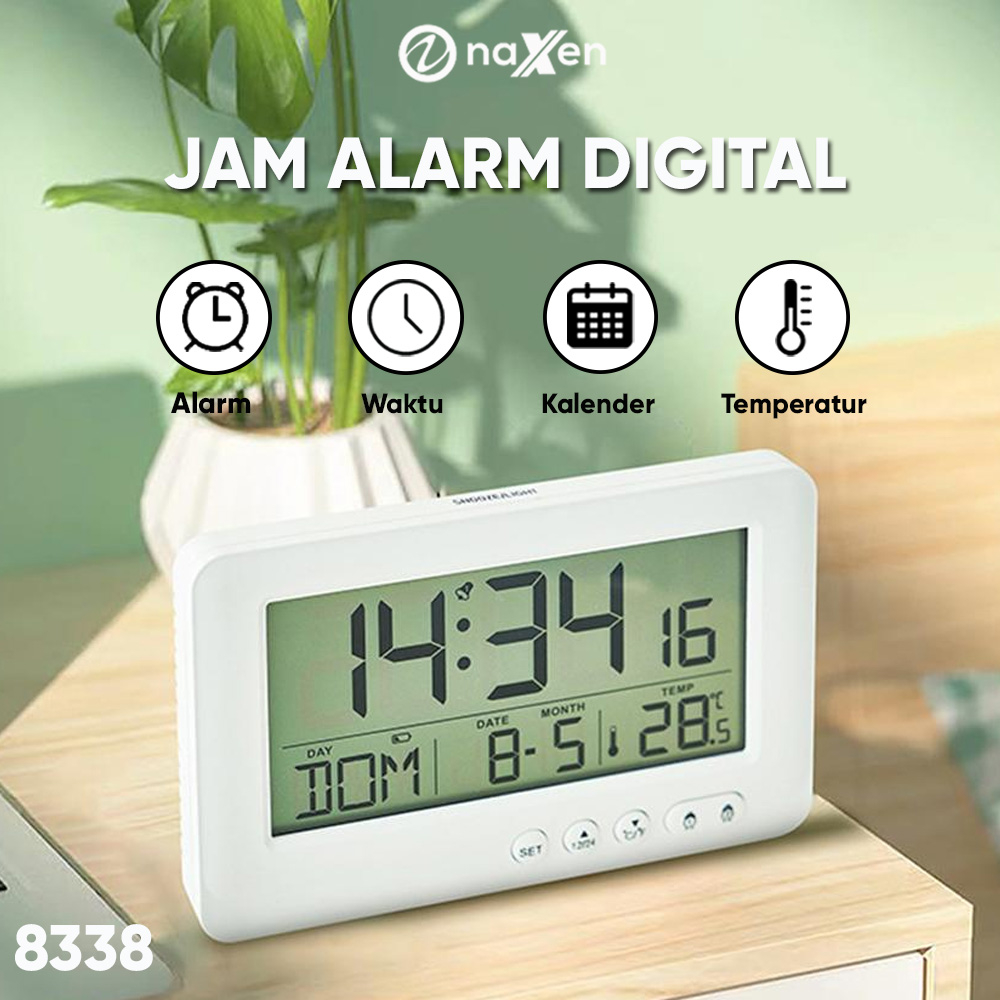 Jam Meja Digital Naxen / Smart Alarm LED Digital Clock 4in1 8338