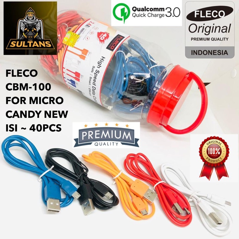 PERTOPLES ISI 40PCS KABEL CHARGER FLECO CBM-100 FOR MICRO KABEL CANDY NEW CBM100 BY SMOLL