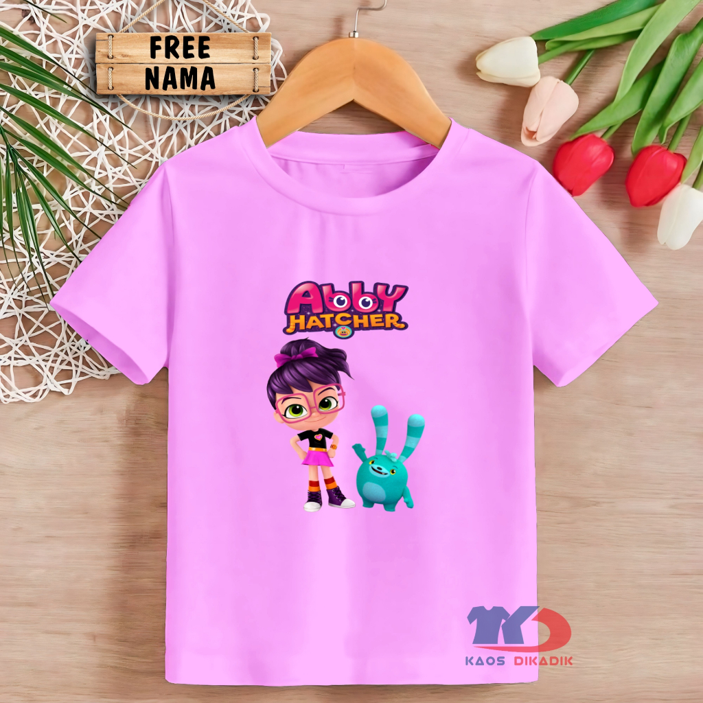 Baju Kaos Lengan Pendek Anak Perempuan Abby Hatcher Bahan Premium