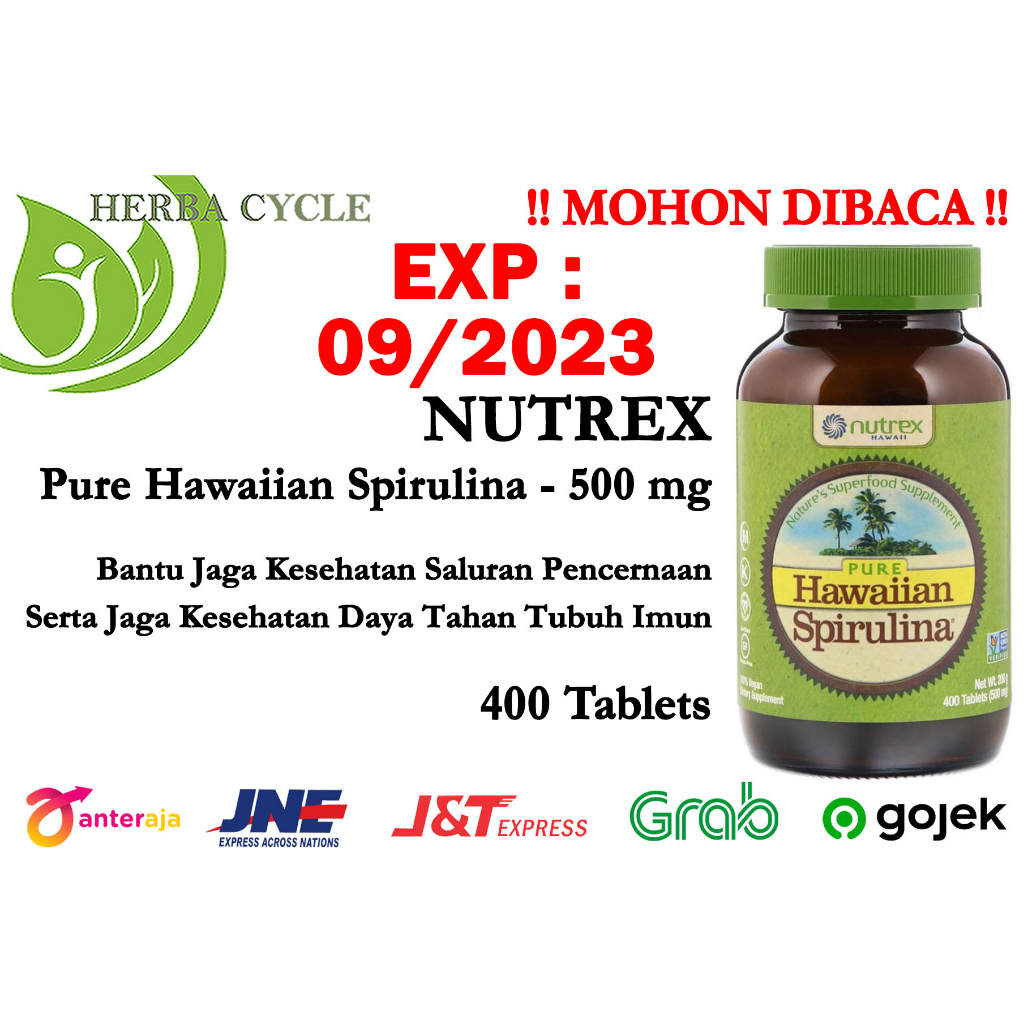 Nutrex Pure Hawaiian Spirulina 500mg 400tab Kesehatan Imun &amp; Jantung