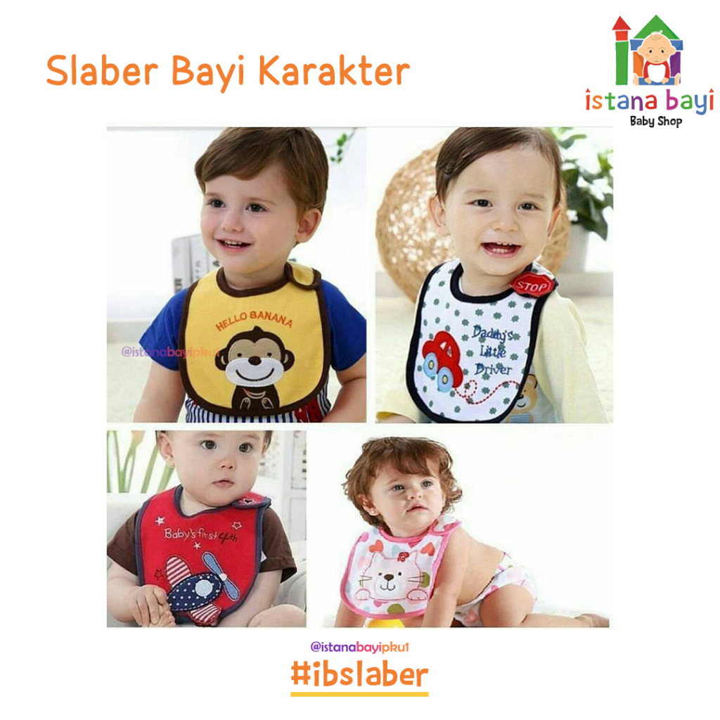 Slabber Makan Carter - Celemek Makan bayi/slaber mix