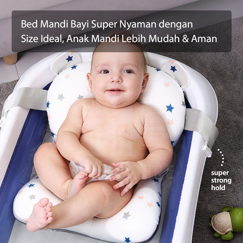 HUGO Bantal Mandi Alas Mandi Bayi Anti Slip Anti Tenggelam Jaring Bak Mandi Bayi Premium