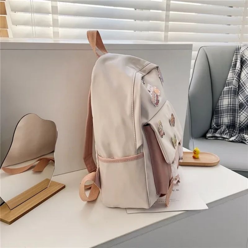 Minipetite BA2311 Tas Ransel anak sekolah SD SMP SMA kartun pin ukuran besar Ransel Anak Ala Korea Style Import