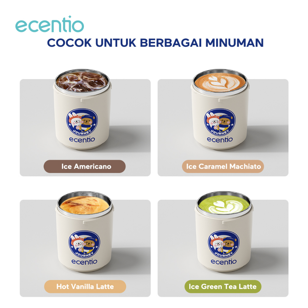 ecentio Tumbler Kopi/Susu/Teh 350ml cangkir kopi thermos coffee mug stainless  botol minum