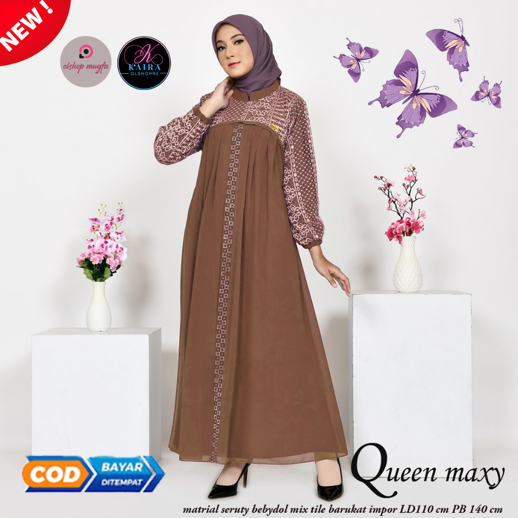 Gamis Queen Maxi Dress  by Mugfa Ori Terbaru LD 110