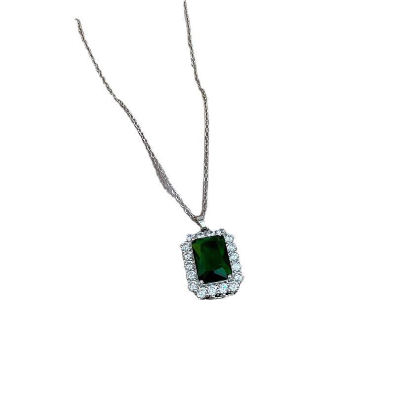 Kalung Titanium Green Mata Tanam Korea Elegan Fashion Style Premium