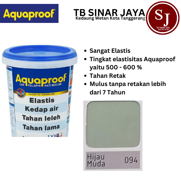 Cat Aquaproof Cat Pelapis Anti Bocor Kemasan 4kg - 094 Hijau Muda