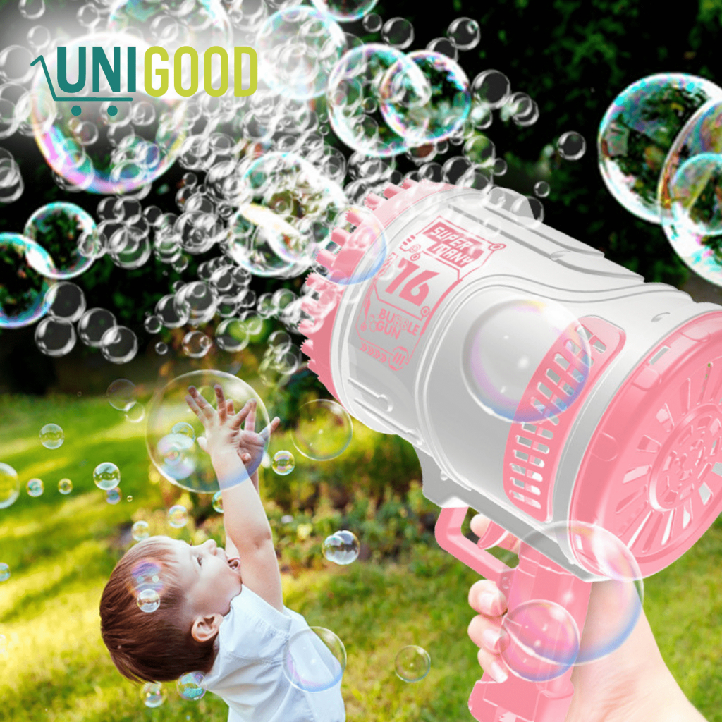 UNIGOOD - Mainan Bubble Rocket Gun Jumbo Pistol Gelembung Otomatis 76 Hole