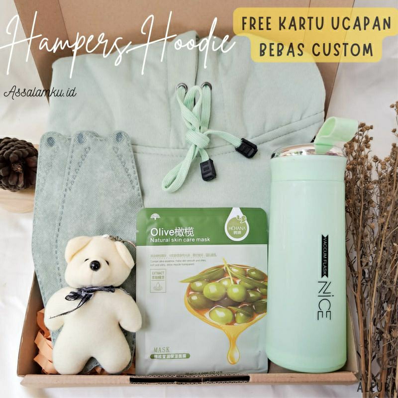 KADO ULANG TAHUN/HAMPERS HOODIE POLOS/GIFT BOX CEWEK/WISUDA/PERNIKAHAN
